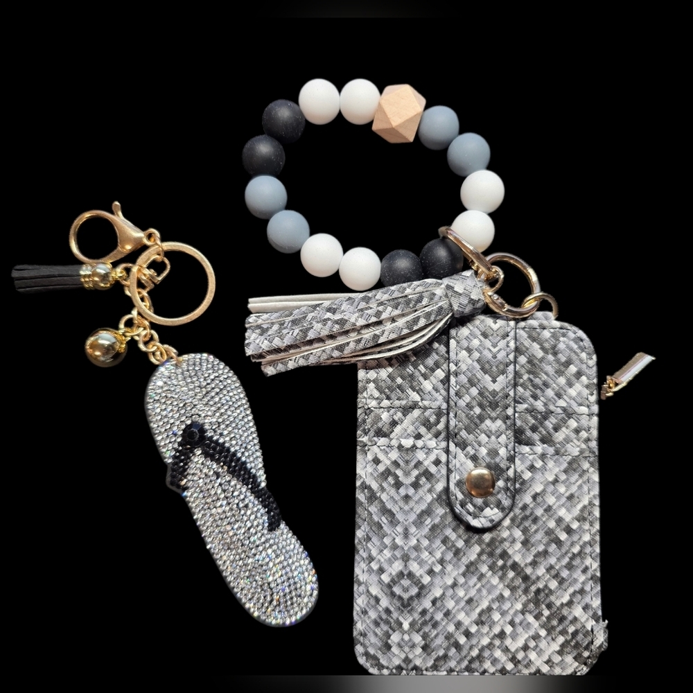 Tweed Pattern Wallet and Keychain Set